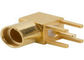 50Hz Jack MMCX Female Connector Right Angle Brass - Au Plating With PTFE Insulator supplier