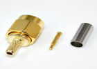 China Waterproof SMA RF Coaxial Connectors Connector Male Plug Straight Crimp On Coax Connectors Gold Plated supplier