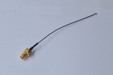 China Black RF Cable Assembly UFL Plug  To SMA Female RF 0.81 Cable supplier