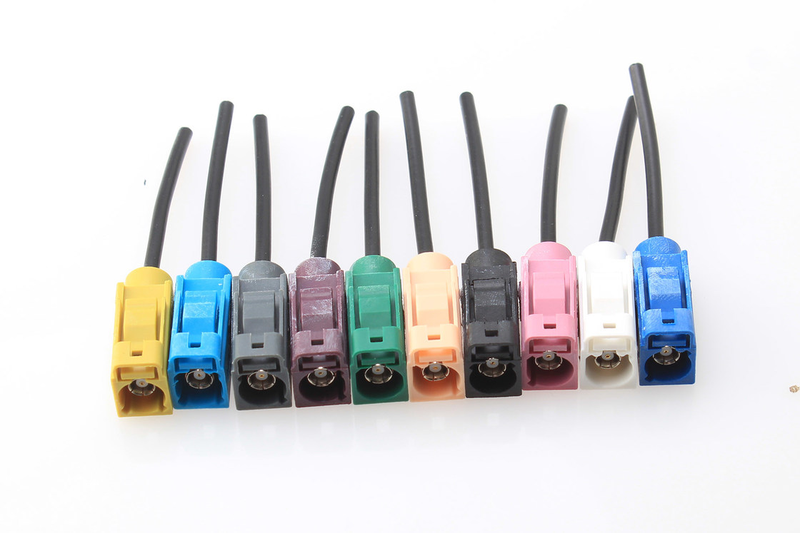 Fakra Jack Rf Coaxial Cable Assembly RG 174 Cable Code A To Z RoHs Approval